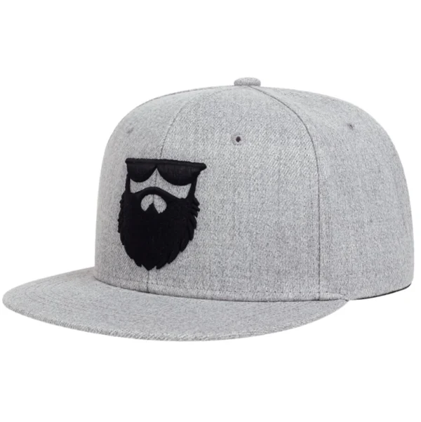 Unisex Adjustable Baseball Cap with Embroidered Beard Design