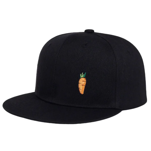 Cool Unisex Hip Hop Cap with Unique Cartoon Carrot Embroidery